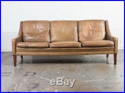 Mid Century Danish Modern Sofa Couch Leather Borge Mogensen Rosewood Denmark Mcm