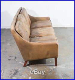 Mid Century Danish Modern Sofa Couch Leather Borge Mogensen Rosewood Denmark Mcm