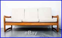Mid Century Danish Modern Sofa Couch Solid Teak EMC Mobler Seating Slat Wood MCM