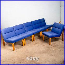 Mid Century Danish Modern Sofa Sectional 6 Piece Modular Magnus Olesen Blue Oak
