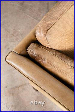 Mid Century Danish Modern Sofa Settee 2 Seater Georg Thams Leather Tan Denmark
