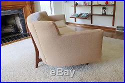 Mid Century Danish Modern teak sofa, Edward Wormley Dunbar Style, New Upholstery