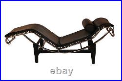 Mid Century Le Corbusier LC4 Style Leather Chaise Lounge Daybed