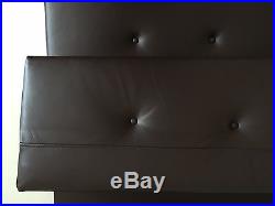 Mid Century Leather Sofa with Floating End Tables