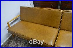 Mid Century Modern 2 Part Maple Knock Down Sofa Couch