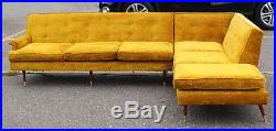 Mid Century Modern 2 Pc Sectional Sofa Dunbar or Probber Attributed 1960s