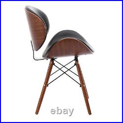 Mid Century Modern Accent Chairs Minimalist Vintage Style Set of 2 Black
