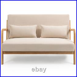 Mid-Century Modern Accent Sofa Leisure Chair with Solid Wood Armrest and Feet