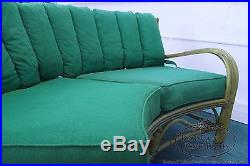 Mid Century Modern Carved Semi Circle Rattan Sectional Sofa
