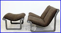 Mid Century Modern Hannah Morrison Knoll Two Seat Sling Sofa & Ottoman 1970s