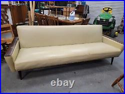 Mid Century Modern Ivory Vinyl Daybed / Couch 1960s Vintage Local Pickup Only