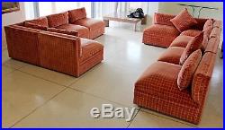 Mid Century Modern Large Baughman Directional 9 Piece Sectional Sofa 1970s
