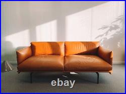 Mid Century Modern Leather Sofa Light Tan Affordable Sofa Premium Sofa
