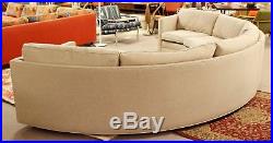 Mid Century Modern Milo Baughman Beige Curved 2 Pc Sectional Sofa 1970s