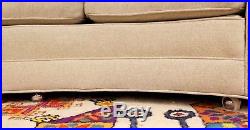Mid Century Modern Milo Baughman Beige Curved 2 Pc Sectional Sofa 1970s