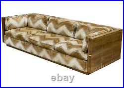 Mid Century Modern Milo Baughman Lenor Larson Style Burlwood Sofa