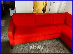 Mid Century Modern Orange Sectional Sofa