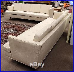 Mid Century Modern Pair Of Wormley for Dunbar Long Off White Sofas