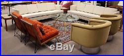 Mid Century Modern Pair Of Wormley for Dunbar Long Off White Sofas