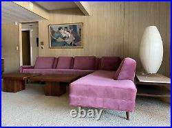 Mid Century Modern Pink Sectional Sofa