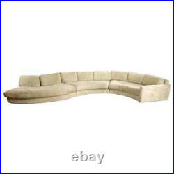 Mid Century Modern Sculptural Serpentine Sofa Sectional by Adrian Pearsall 1970s