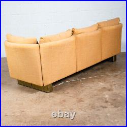 Mid Century Modern Sectional Sofa 3 piece Baughman Brass Peach Couch Round Back