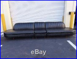 Mid Century Modern Sectional Sofa Rowlands L Shaped 4 Pc Black Vinyl Couch VTG