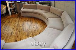 Mid Century Modern Semi Circle Sectional Sofa Attributed to Milo Baughman