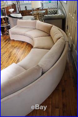 Mid Century Modern Semi Circle Sectional Sofa Attributed to Milo Baughman
