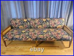 Mid-Century Modern Sofa Bed / Daybed Floral Upholstery