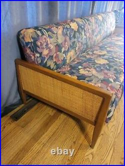 Mid-Century Modern Sofa Bed / Daybed Floral Upholstery