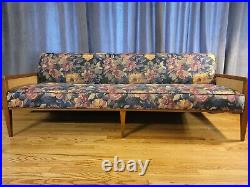 Mid-Century Modern Sofa Bed / Daybed Floral Upholstery