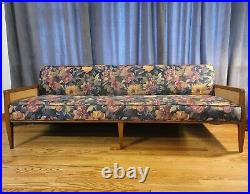 Mid-Century Modern Sofa Bed / Daybed Floral Upholstery