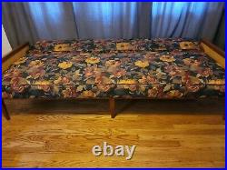 Mid-Century Modern Sofa Bed / Daybed Floral Upholstery