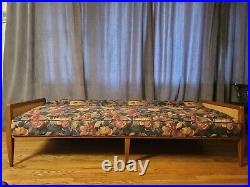 Mid-Century Modern Sofa Bed / Daybed Floral Upholstery