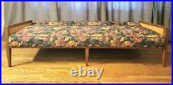 Mid-Century Modern Sofa Bed / Daybed Floral Upholstery