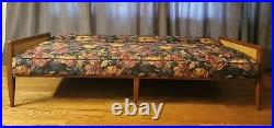 Mid-Century Modern Sofa Bed / Daybed Floral Upholstery