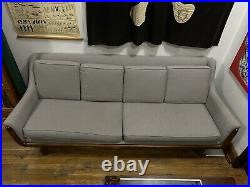 Mid Century Modern Sofa Couch 4Large grey Tweed Fabric Vintage Paul McCobb