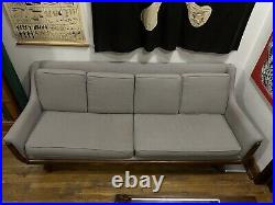 Mid Century Modern Sofa Couch 4Large grey Tweed Fabric Vintage Paul McCobb