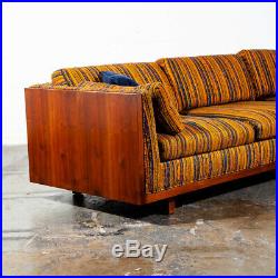 Mid Century Modern Sofa Couch Case Walnut Milo Baughman Van Dyver Witt Vintage M