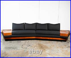 Mid Century Modern Sofa Couch Gondola Adrian Pearsall Platform Black Tables Mint
