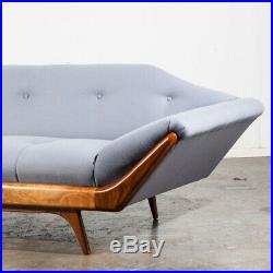 Mid Century Modern Sofa Couch Gondola Thunderbird Flexsteel Adrian Pearsall Gray
