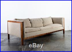 Mid Century Modern Sofa Couch Knoll Nelson Milo Baughman Dunbar Club Walnut Case