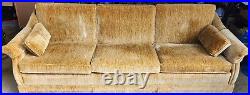 Mid Century Modern Sofa Couch MFG By Schmitz Furn CO. New York Yellow Tweed