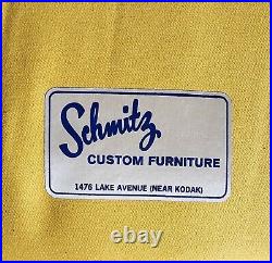 Mid Century Modern Sofa Couch MFG By Schmitz Furn CO. New York Yellow Tweed