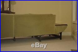 Mid Century Modern Sofa built-in tables 60s tufted Gondola style