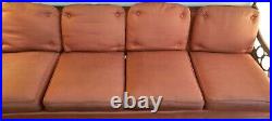 Mid- Century Modern Solid wood Sofa with Crepe Back Satin cushions
