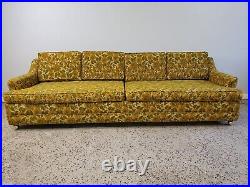 Mid Century Modern Three Cushion Sofa with Vintage Upholstery 1970s Flower Power