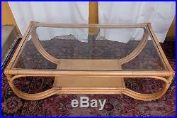Mid-Century Paul Frankl Pretzel Style Rattan Furniture, 7 pieces
