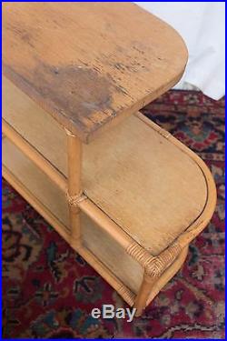 Mid-Century Paul Frankl Pretzel Style Rattan Furniture, 7 pieces
